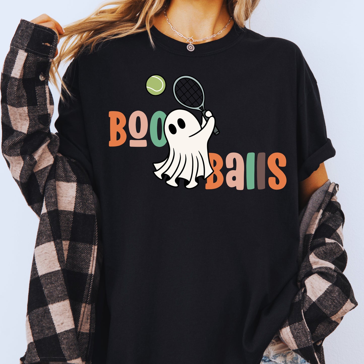 Retro Boo Balls Tennis Ghost PNG | Funny Halloween Tennis Shirt Design | Cute Spooky Sublimation | Retro Ghost Sweatshirt | Fall Sports Gift
