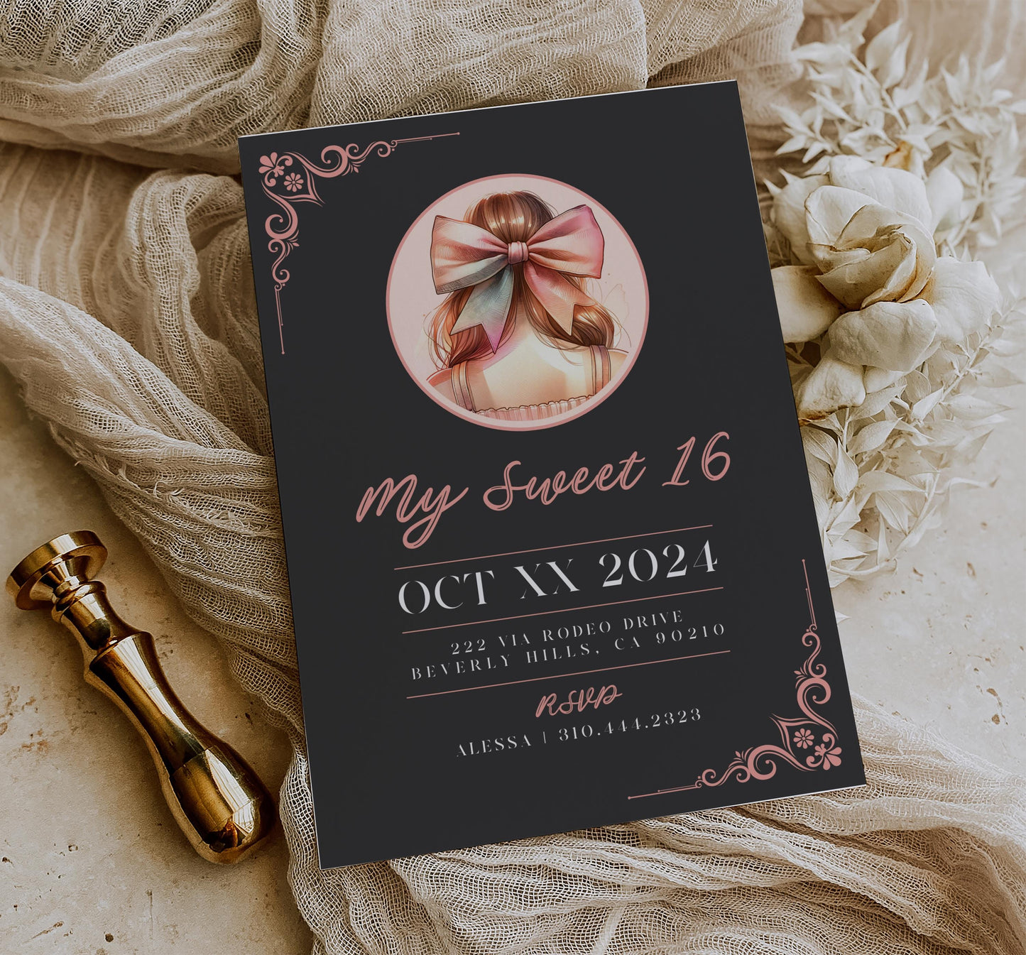 Editable Sweet 16 Party Invitation Bundle | Elegant 16th Birthday Party Invite | Editable Sweet Sixteen Bday Celebration | My Birthday Era