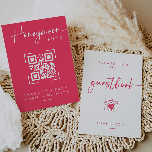 PINK WHITE Wedding Signs MEGA Bundle | Pink and White Wedding | Editable Canva Pro Templates | Signature Drinks | Honeymoon Fund | 5x7 8x10