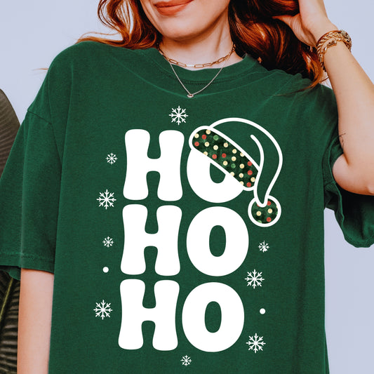 Retro Christmas Ho Ho Ho PNG Bundle | Santa Hat Holiday Typography | Christmas Shirt Sublimation | Digital Download