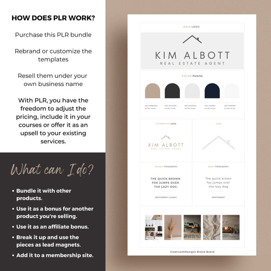 PLR/MRR Luxury Modern Real Estate Marketing Templates PLR Bundle for Realtors