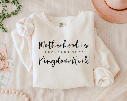 Motherhood Is Kingdom Work Bible Verse PNG | Christian Sublimation Design | Faith Based Gift | Verse Shirt | Cricut File | Christian Apparel