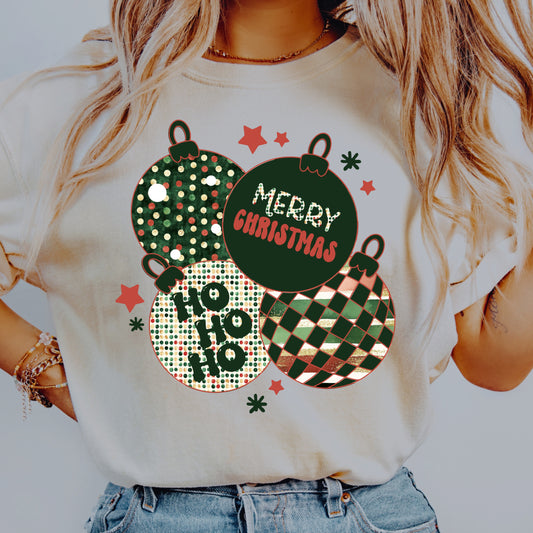Retro Cluster of Christmas Ornaments PNG | Vintage Holiday Sublimation | Retro Christmas Shirt Design | Digital Download