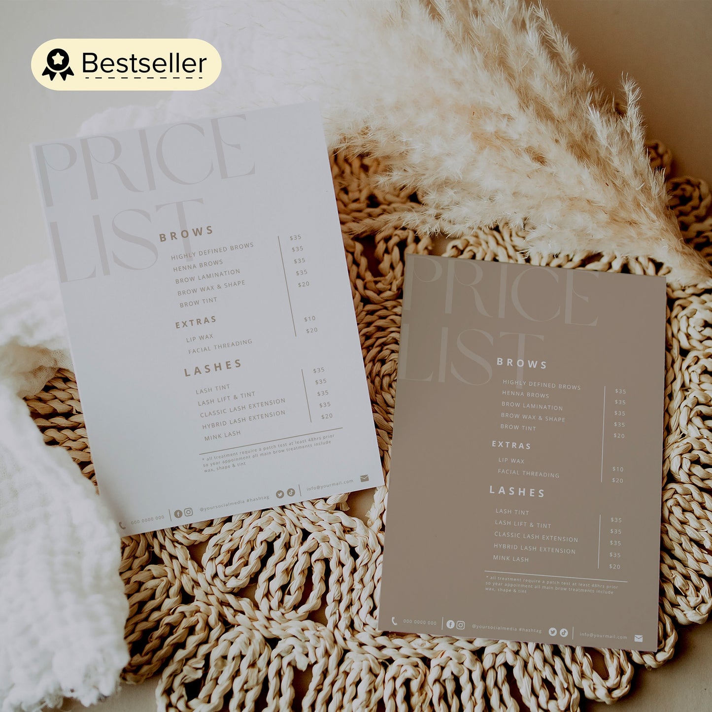 Modern Boho MEGA Business Brand Bundle | QR Codes, Price Lists, Business Cards, and More! | Editable in Canva Pro | FREEBIE Logo Packages