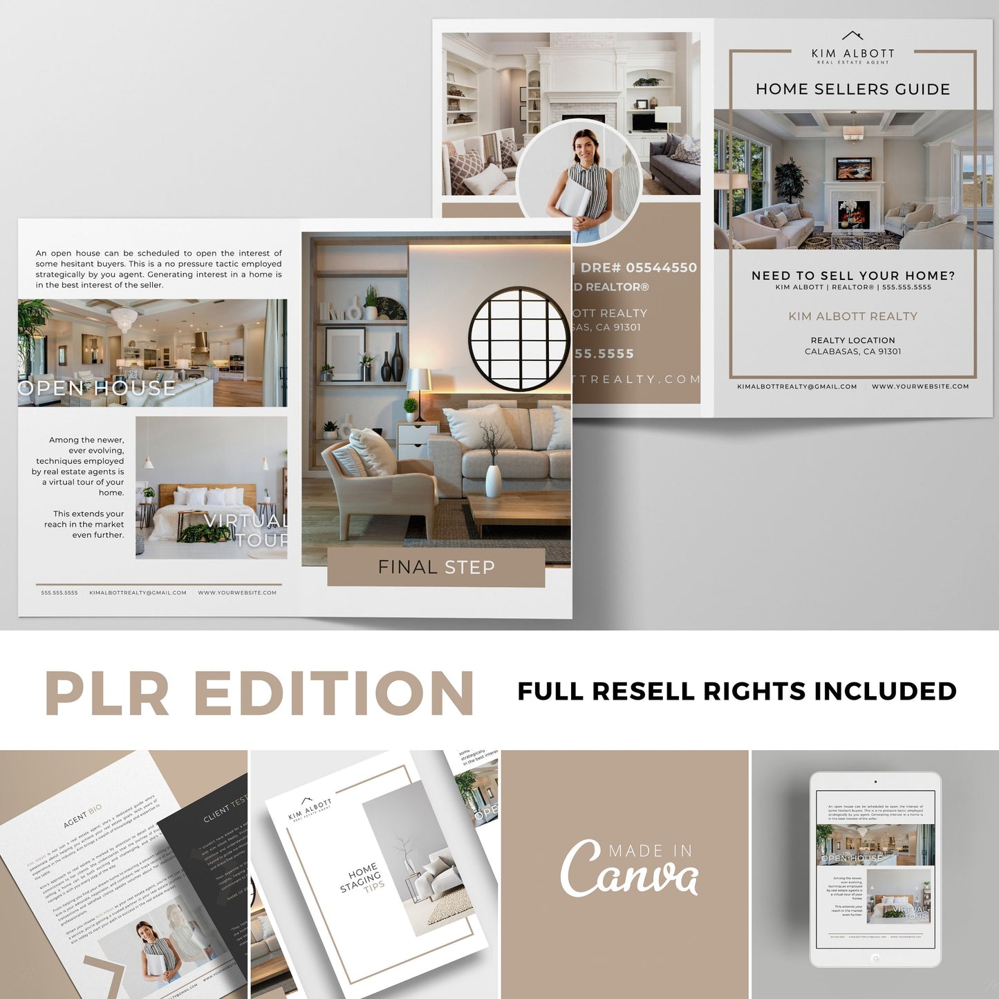 PLR/MRR Real Estate Seller Guide | Realtor Home Selling | Master Resell Rights MRR | Home Sale Guide | Real Estate Marketing Template CANVA Pro