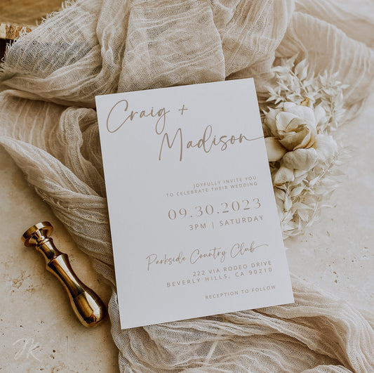BOHO Wedding Invite Bundle | Editable Wedding Stationery | Minimalist Beige and White Wedding | Boho Bride | Modern Wedding | Save the Date