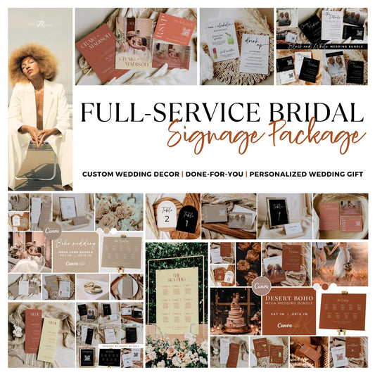 Full Service Bridal Signage Package | Custom Wedding Decor | Done-for-You Design | Personalized Wedding Gift | Wedding Signs Cards Invites