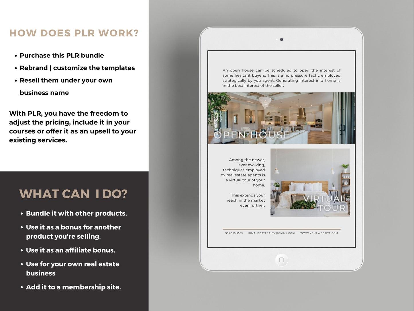 PLR Real Estate Buyer Seller Guide Bundle | Realtor Home Selling and Buying | Master Resell Rights | Editable Realtor Template | Canva Pro