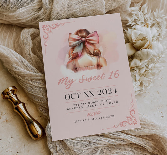 Editable Sweet 16 Party Invitation Bundle | Elegant 16th Birthday Party Invite | Editable Sweet Sixteen Bday Celebration | My Birthday Era