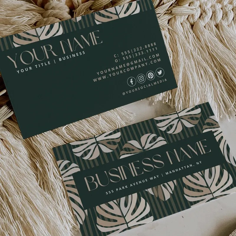 Custom Business Card Design | Luxe Branding for Small Business | Editable Canva Pro Design | Digital Business Card File | Print Ready Card