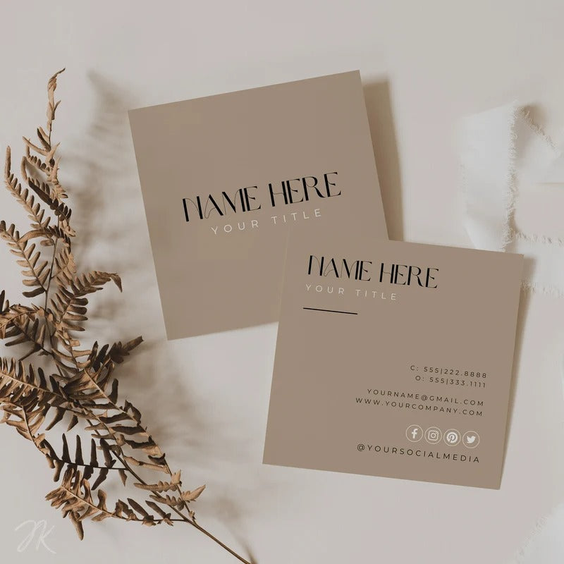 Custom Business Card Design | Luxe Branding for Small Business | Editable Canva Pro Design | Digital Business Card File | Print Ready Card