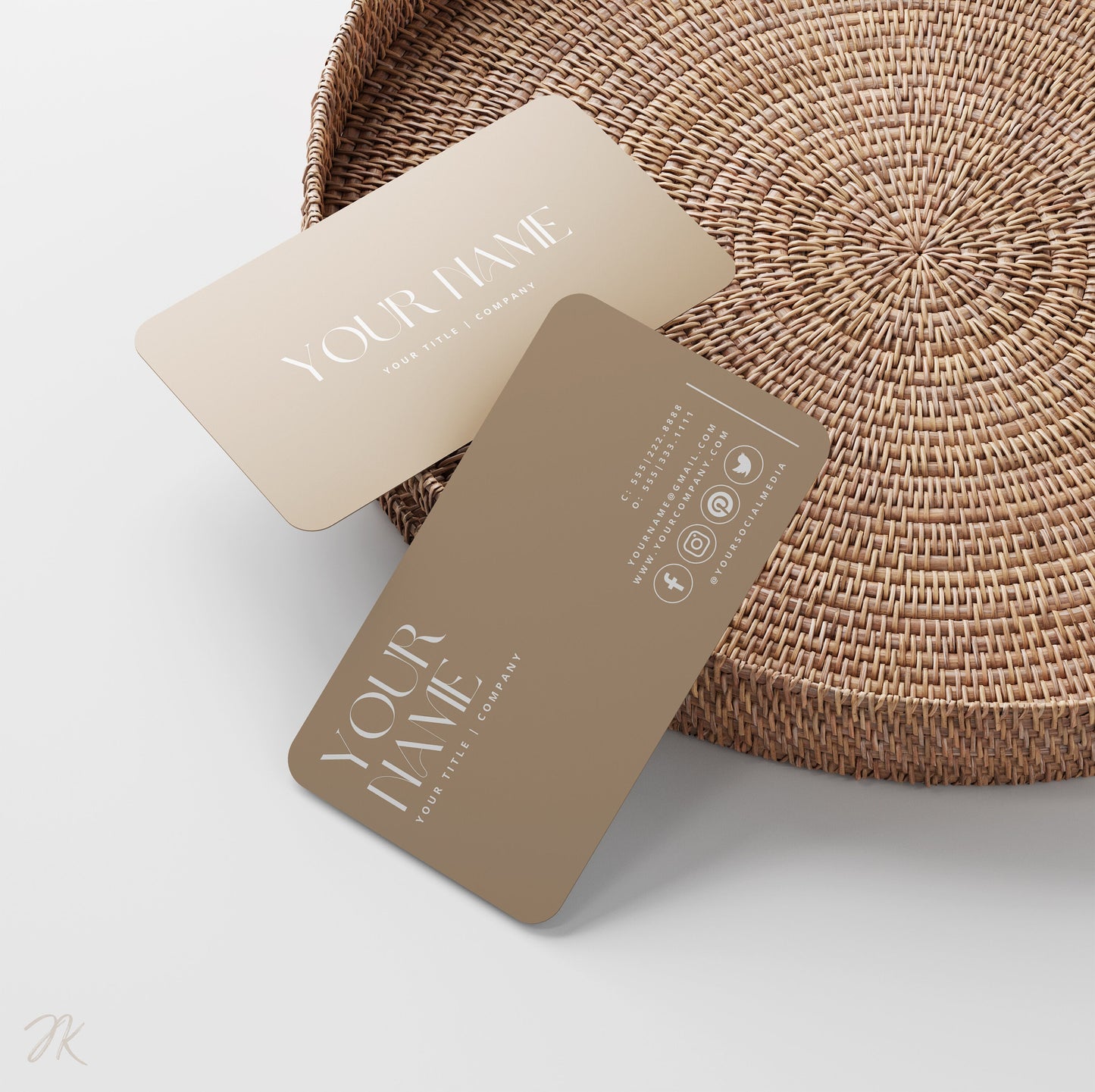 Boho Business Card DIY Canva Template | Printable Card | Beige Small Business | Business Branding | Minimal Business Card | INSTANT DOWNLOAD