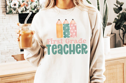 Coquette First Grade Teacher PNG | Boho Teacher Sublimation | Aesthetic Shirt | Cricut Cut File | Gift for Teacher | 1st Grade PNG | Digital