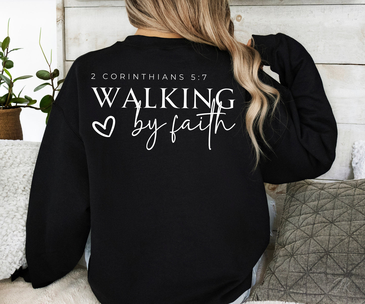 Walk by Faith Not by Sight PNG | Christian Sublimation Design | Shirt Sleeve Design | Bible Verse Shirt | Cricut File | DIY Christian Gift