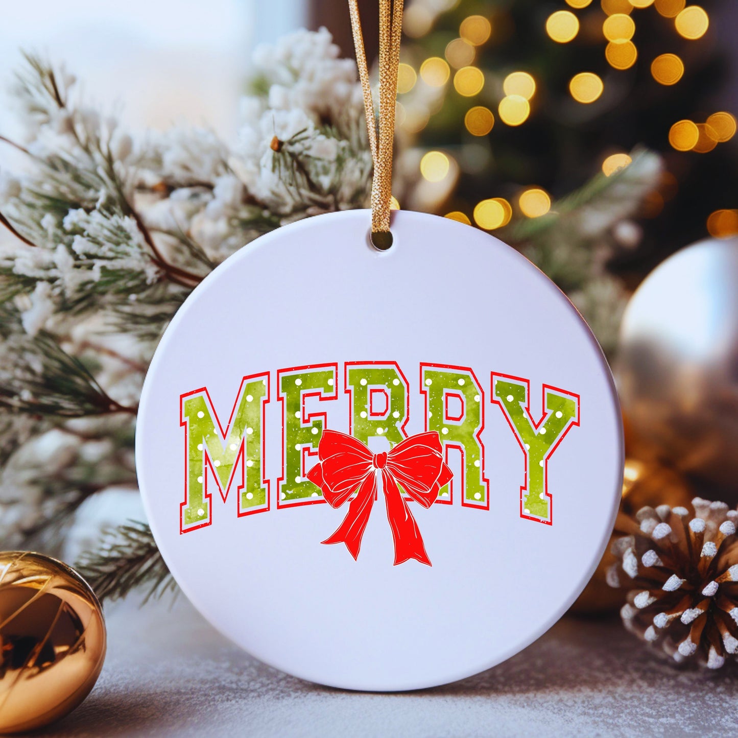 Trendy Distressed Merry Polka Dot PNG | Coquette Bow Christmas Design