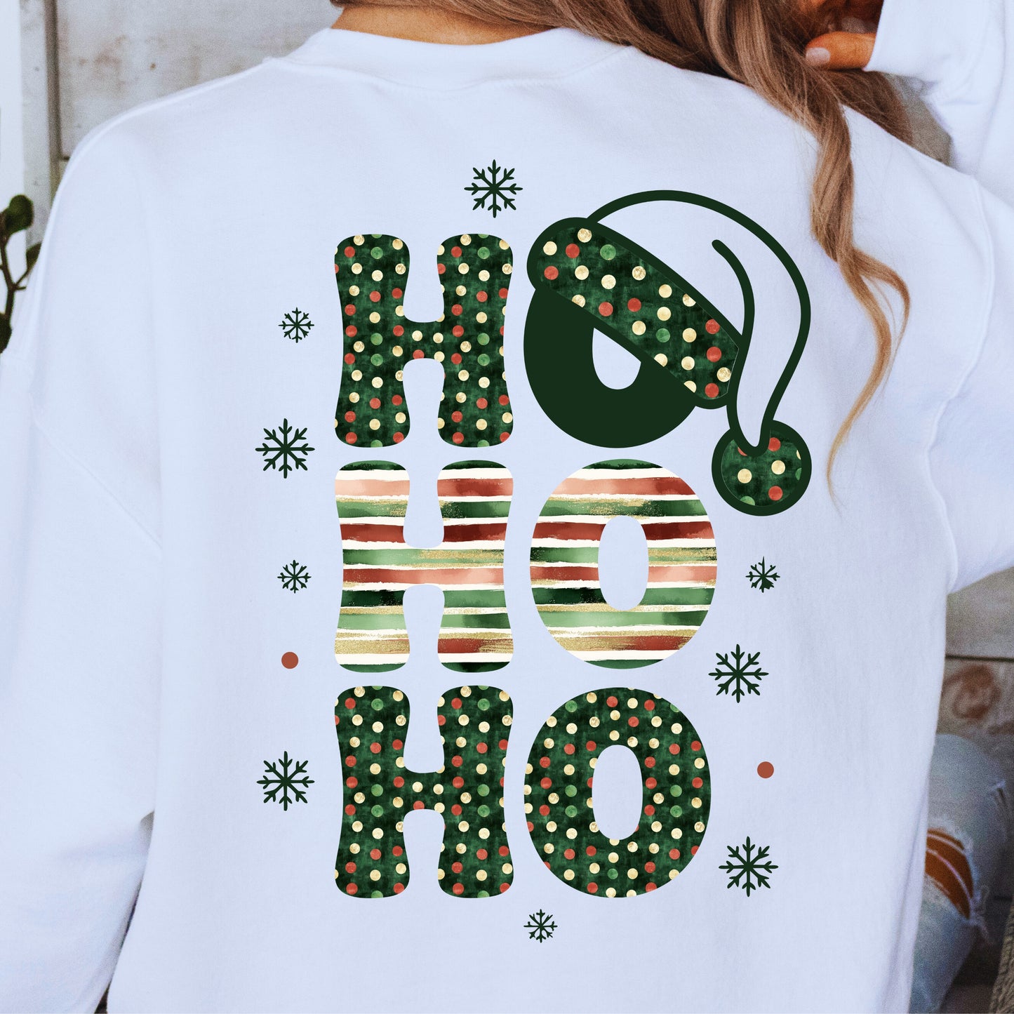 Retro Christmas Ho Ho Ho PNG Bundle | Santa Hat Holiday Typography | Christmas Shirt Sublimation | Digital Download