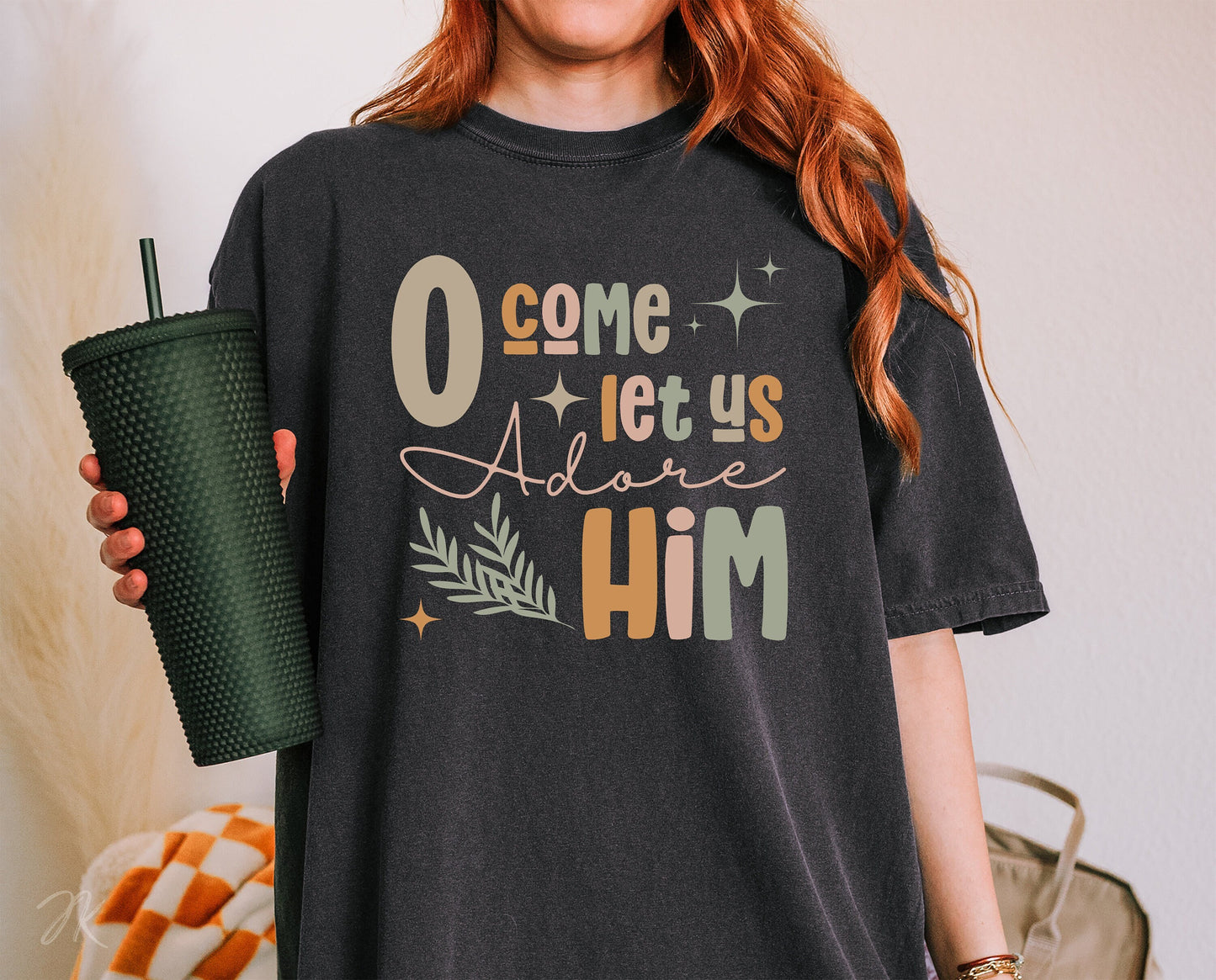 O Come Let Us Adore Him SVG PNG | Christmas Png | Christian Designs | Boho Christmas | Boho Designs | POD Commercial Use | Digital Download
