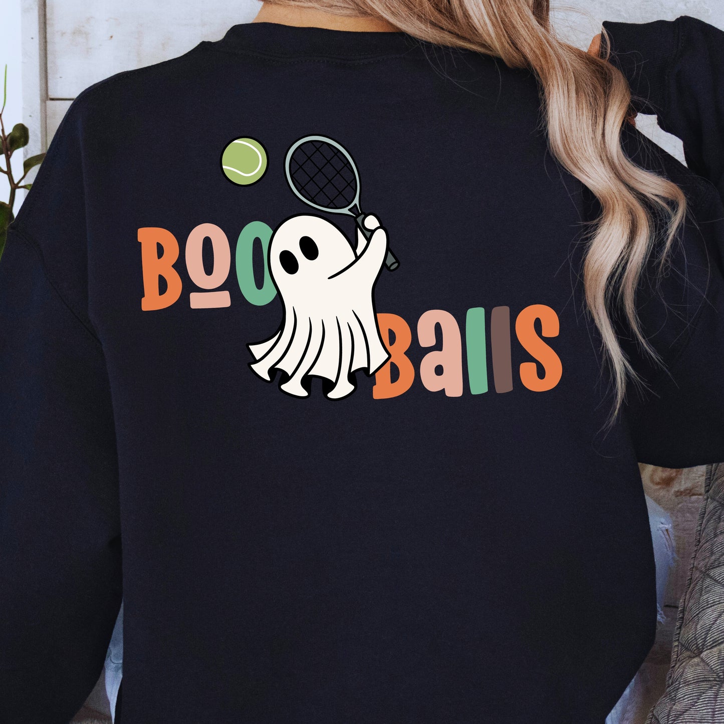 Retro Boo Balls Tennis Ghost PNG | Funny Halloween Tennis Shirt Design | Cute Spooky Sublimation | Retro Ghost Sweatshirt | Fall Sports Gift