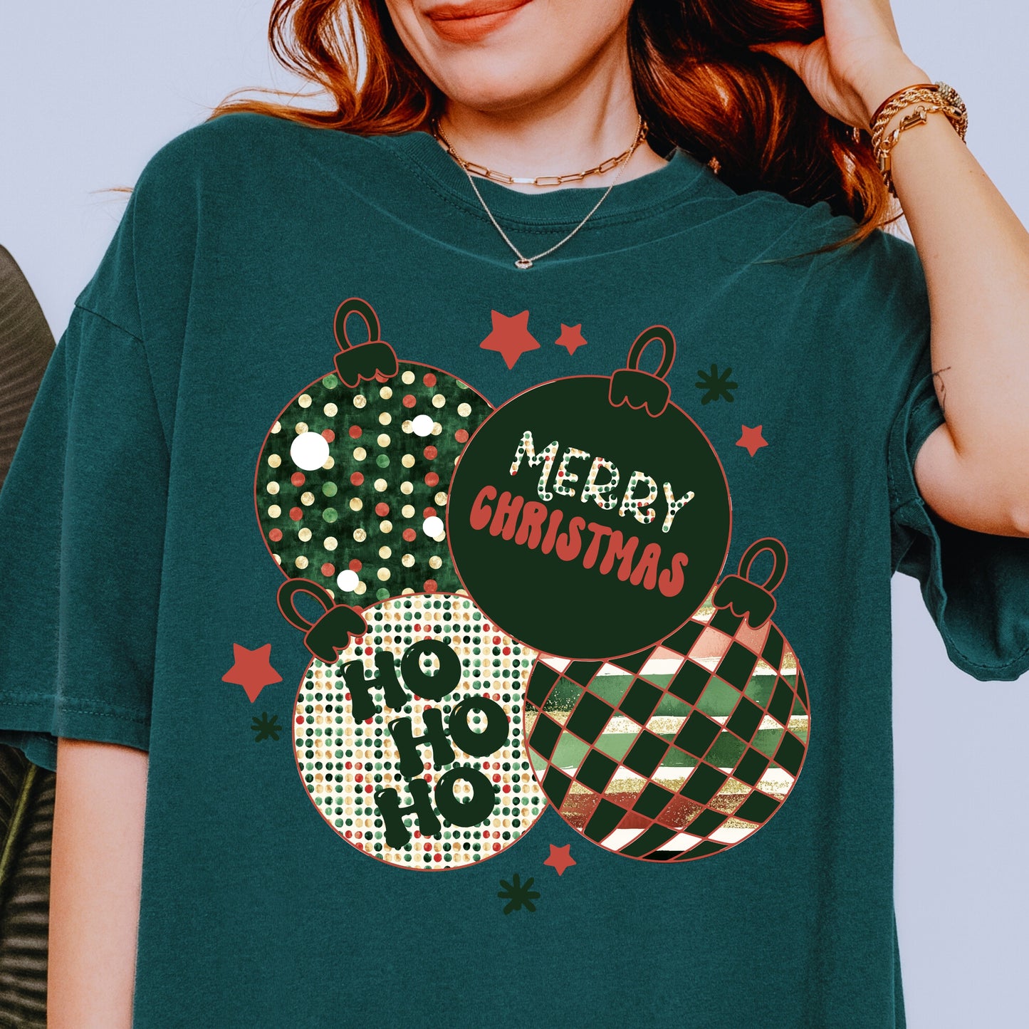 Retro Cluster of Christmas Ornaments PNG | Vintage Holiday Sublimation | Retro Christmas Shirt Design | Digital Download