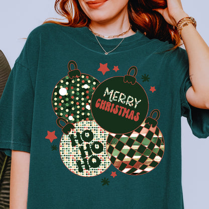 Retro Cluster of Christmas Ornaments PNG | Vintage Holiday Sublimation | Retro Christmas Shirt Design | Digital Download