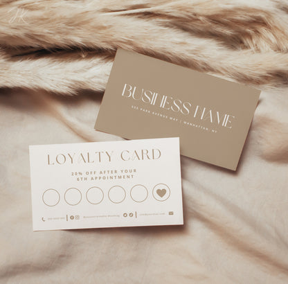 Boho Loyalty Card Bundle, Beauty Referral, Lash Business Card, Salon Loyalty Cards, Beige Loyalty Card, Loyalty Punch Card, Vip Rewards Card