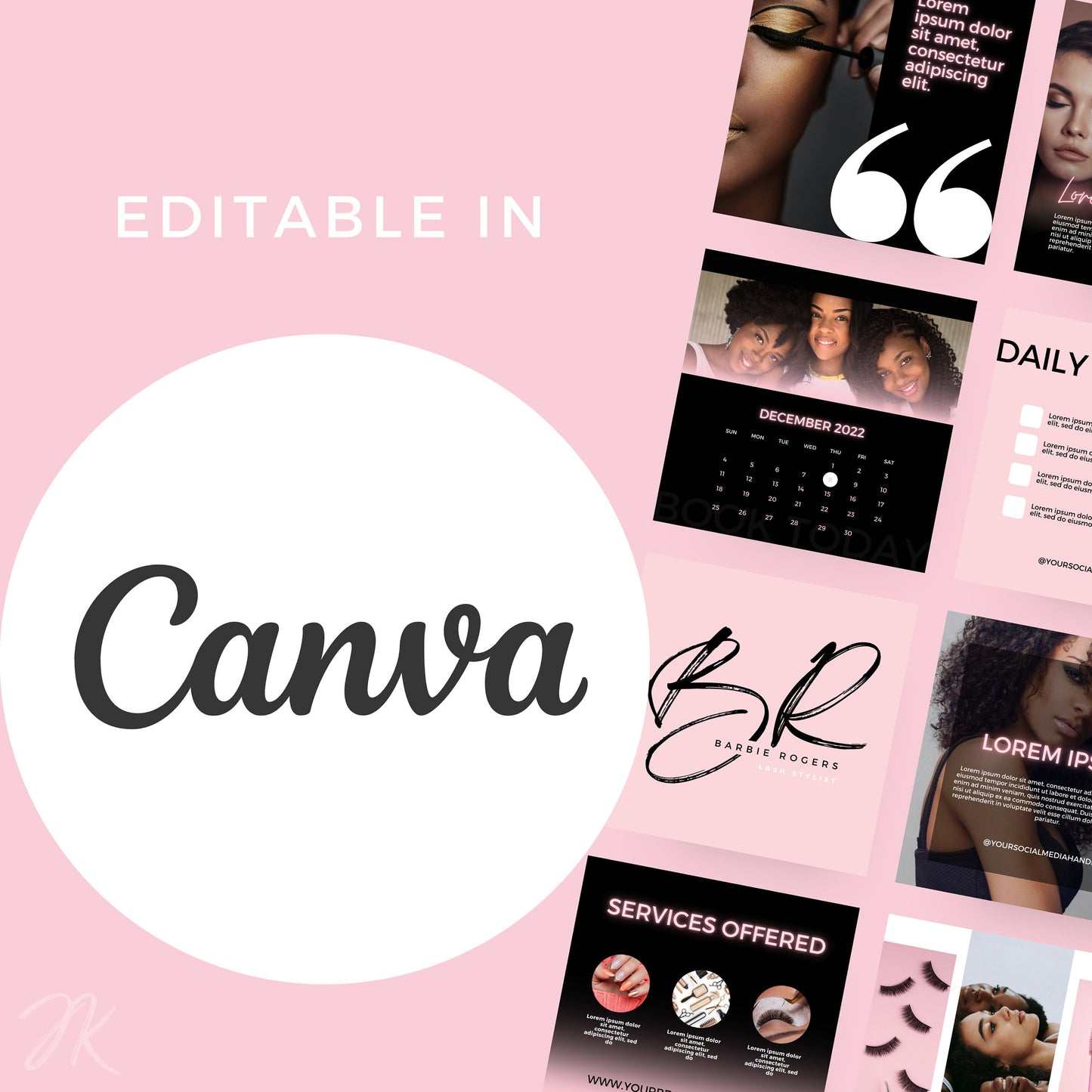 PLR/MRR Beauty Business Instagram Social Media PLR Bundle | Master Resell Rights DIY Lash Hair Nails | DIY Beauty Logo | Beauty Business