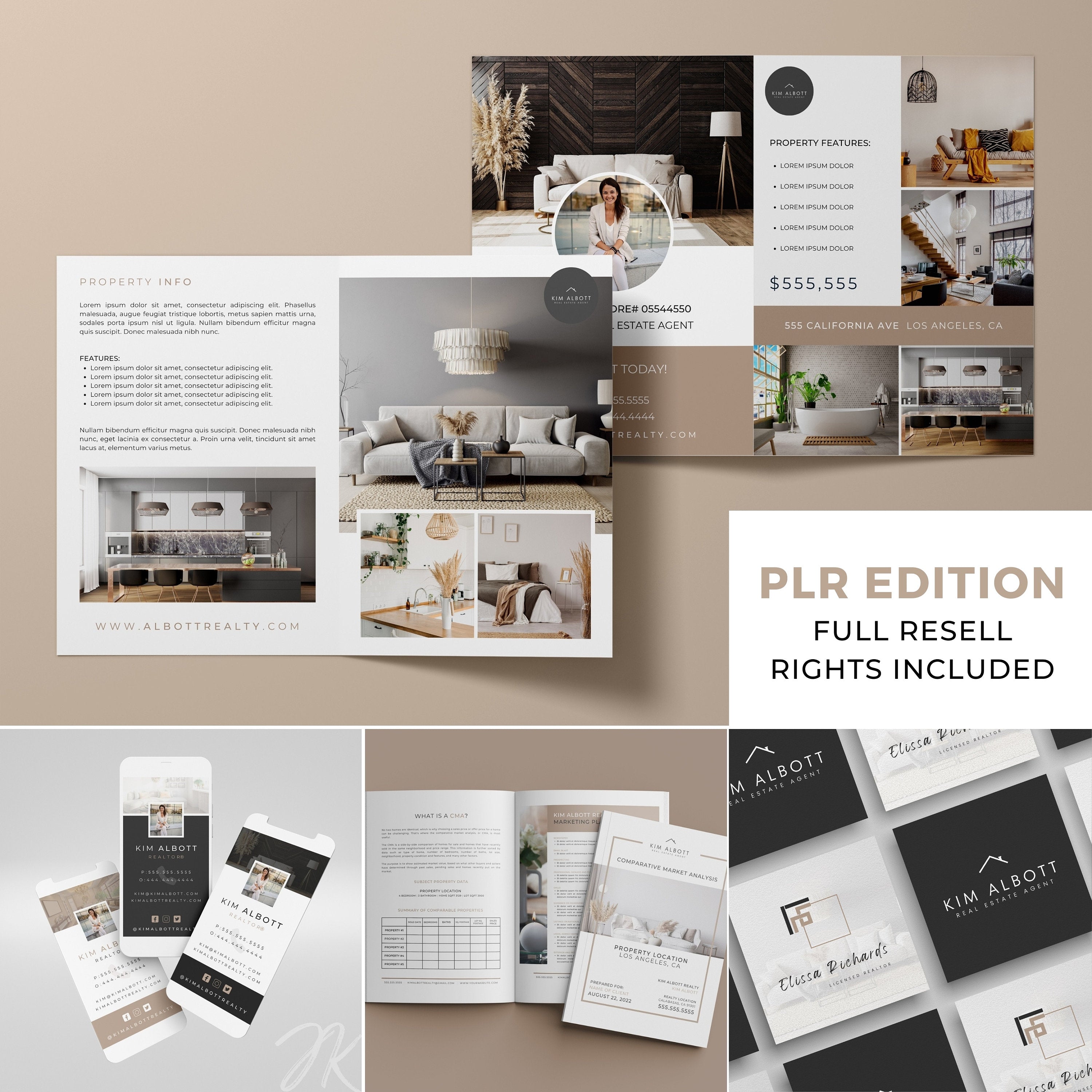 PLR Real Estate Marketing Templates: Canva Branding Bundle