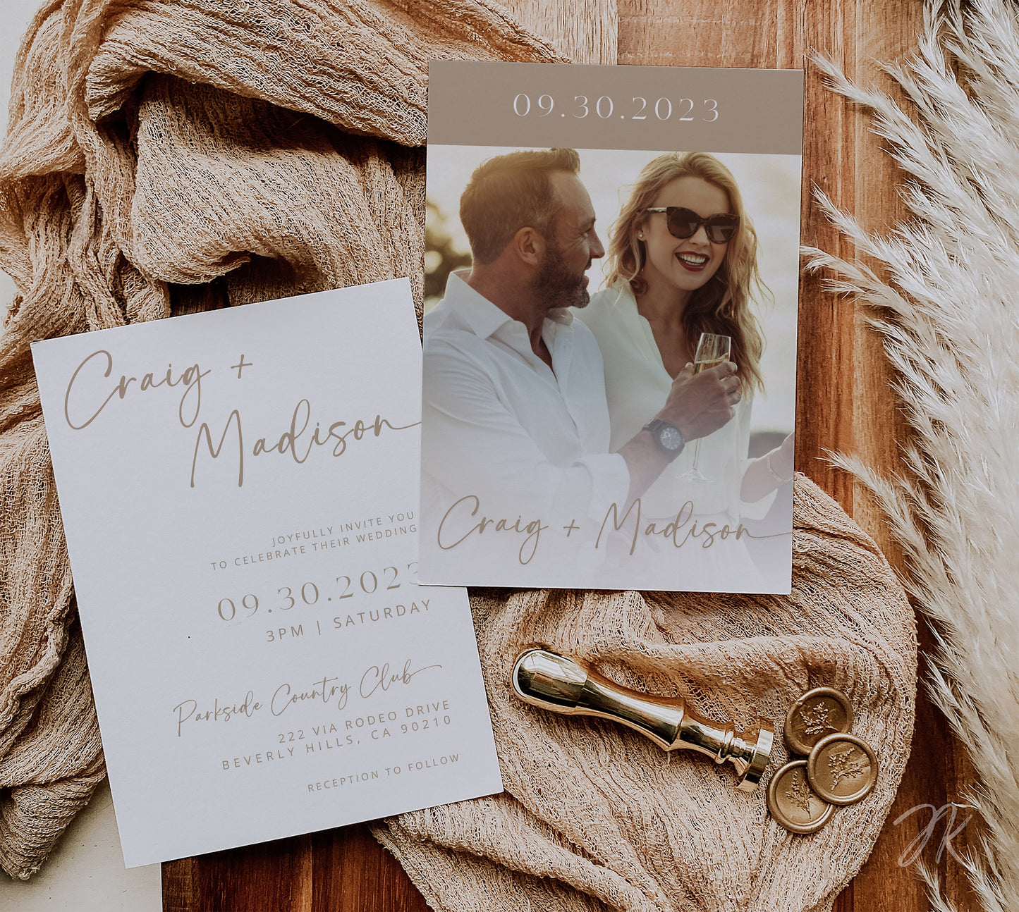 BOHO Wedding Invite Bundle | Editable Wedding Stationery | Minimalist Beige and  White Wedding | Boho Bride | Modern Wedding | Save the Date