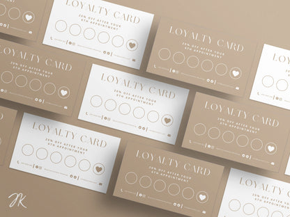Boho Loyalty Card Bundle, Beauty Referral, Lash Business Card, Salon Loyalty Cards, Beige Loyalty Card, Loyalty Punch Card, Vip Rewards Card