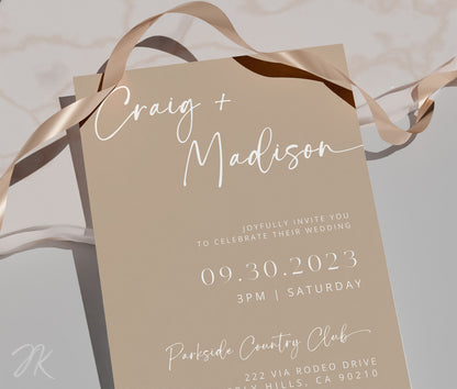 BOHO Wedding Invite Bundle | Editable Wedding Stationery | Minimalist Beige and  White Wedding | Boho Bride | Modern Wedding | Save the Date