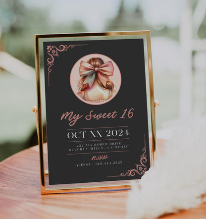 Editable Sweet 16 Party Invitation Bundle | Elegant 16th Birthday Party Invite | Editable Sweet Sixteen Bday Celebration | My Birthday Era