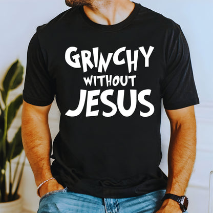 Christian Christmas Gift: Grinchy Glitter Text Funny Christmas PNG Bundle of 2 | Grinchy Without Jesus | Holiday Sublimation | Ornament PNG