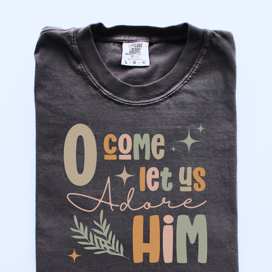 O Come Let Us Adore Him SVG PNG | Christmas Png | Christian Designs | Boho Christmas | Boho Designs | POD Commercial Use | Digital Download