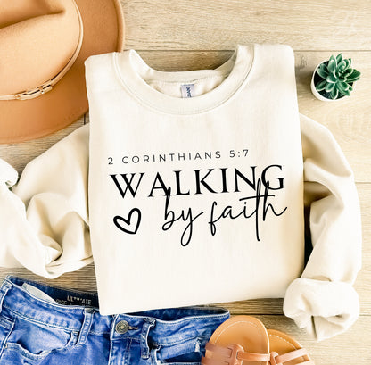 Walk by Faith Not by Sight PNG | Christian Sublimation Design | Shirt Sleeve Design | Bible Verse Shirt | Cricut File | DIY Christian Gift