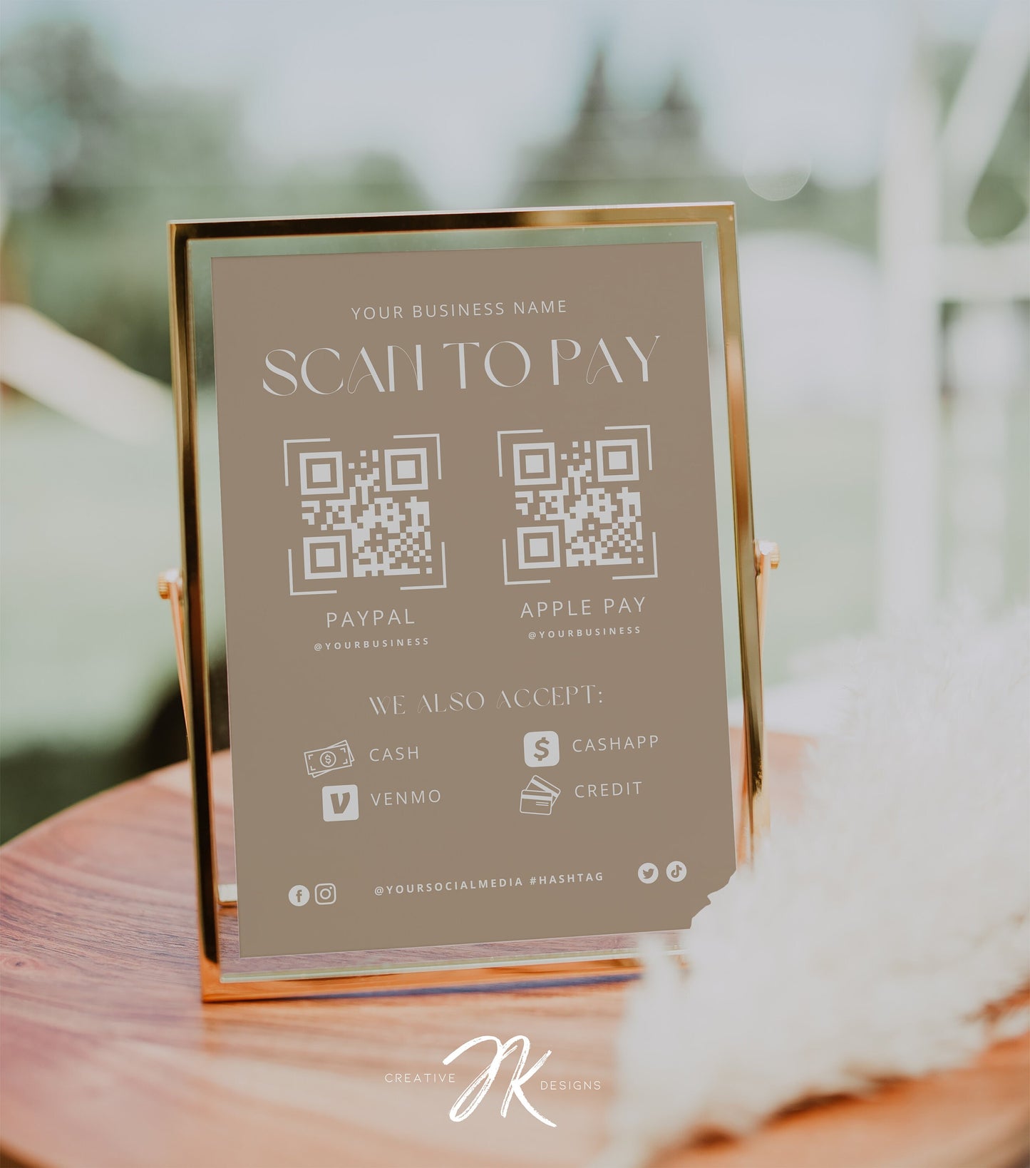 Boho Small Business Price List and Scan to Pay Bundle | Boho Minimalist DIY | Boho Printable | Salon Accept Payments |  Craft Fair Templates