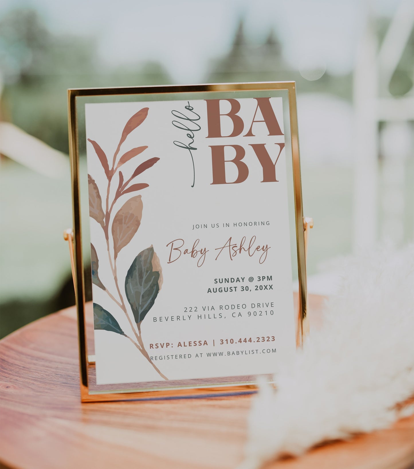 Boho Floral Baby Shower Invitation Bundle | Editable Watercolor Baby Shower Invite Card | Printable Girl Invitation Suite | Digital Download