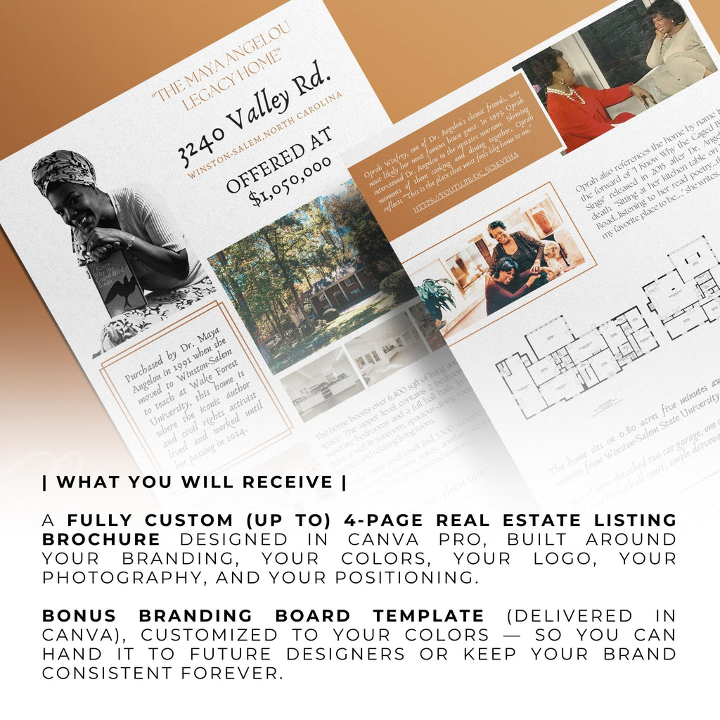 Custom Luxury Real Estate Brochure | 4-Page Modern Realtor Marketing (Canva Template)