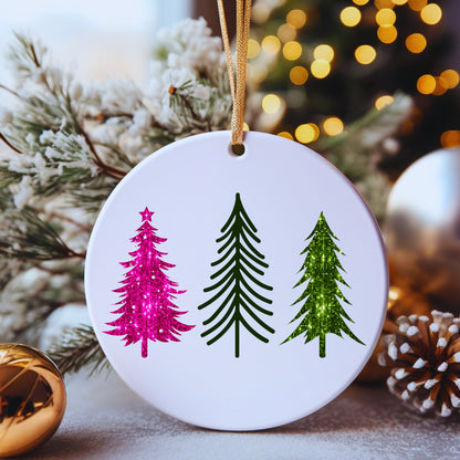 Faux Sequin Pink + Forest Green Christmas Sublimation Bundle | Retro Varsity Holiday PNG Designs