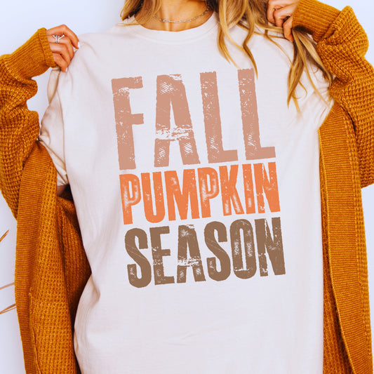 Fall Pumpkin Season PNG | Boho Distressed Autumn Sublimation File | Rustic Fall Quote Clipart | Cozy Thanksgiving Shirt Design Gift for Her
