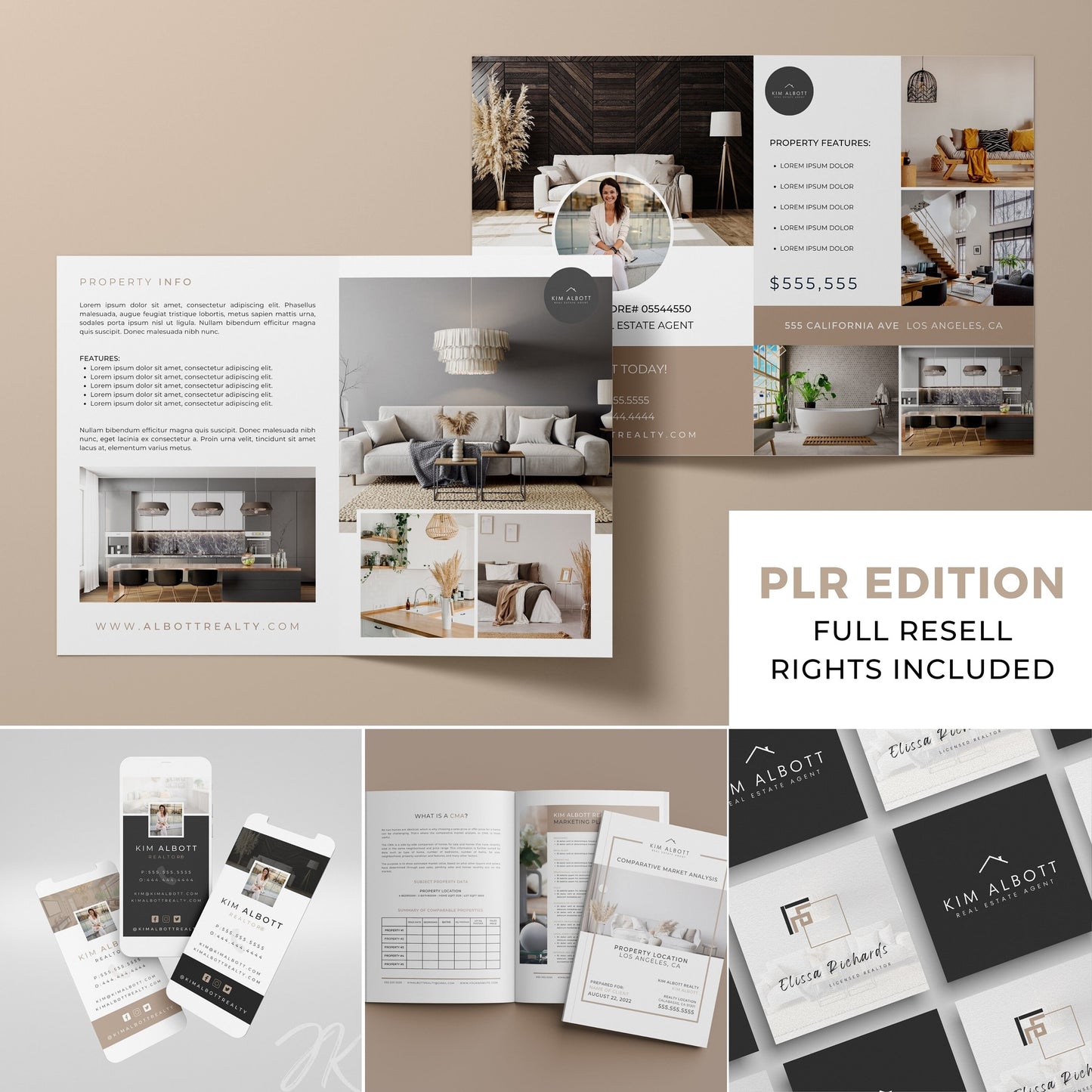 PLR/MRR Luxury Modern Real Estate Marketing Templates PLR Bundle for Realtors