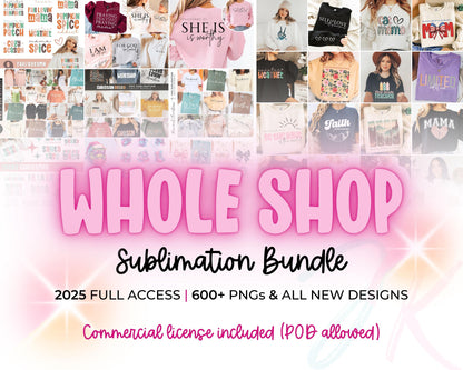 Sublimation Mega Bundle for 2025 | 3000+ Value | Christian, Mama, Boho, Seasonal, Motivational, Holiday PNGs | Commercial Use POD Allowed
