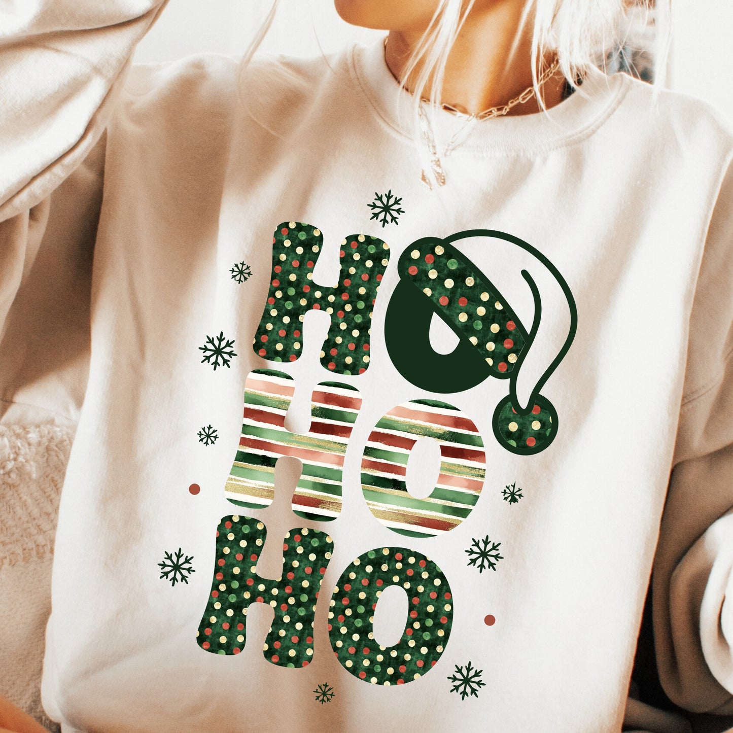 Retro Christmas Ho Ho Ho PNG Bundle | Santa Hat Holiday Typography | Christmas Shirt Sublimation | Digital Download