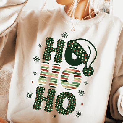 Retro Christmas Ho Ho Ho PNG Bundle | Santa Hat Holiday Typography | Christmas Shirt Sublimation | Digital Download
