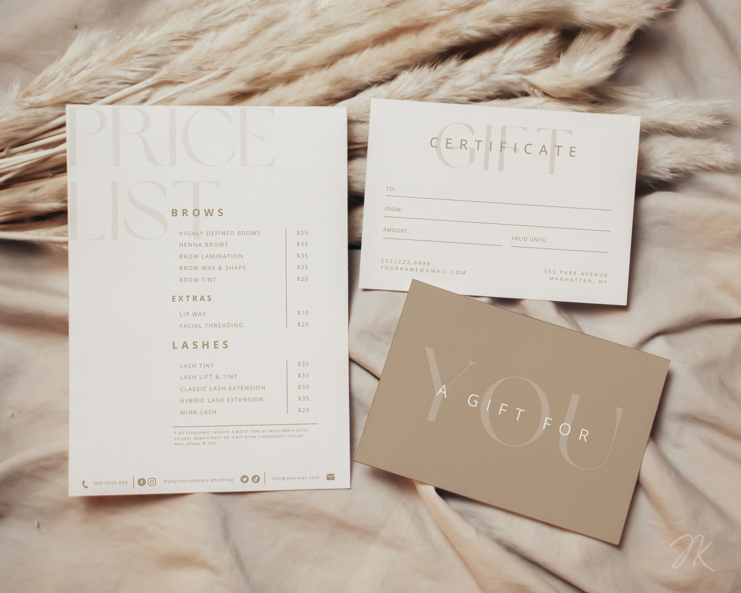 Boho Small Business Price List Template | Beauty Price List | Minimalist Printable | Salon Pricing Sheet Canva Pro Template | Size 5x7 8x10