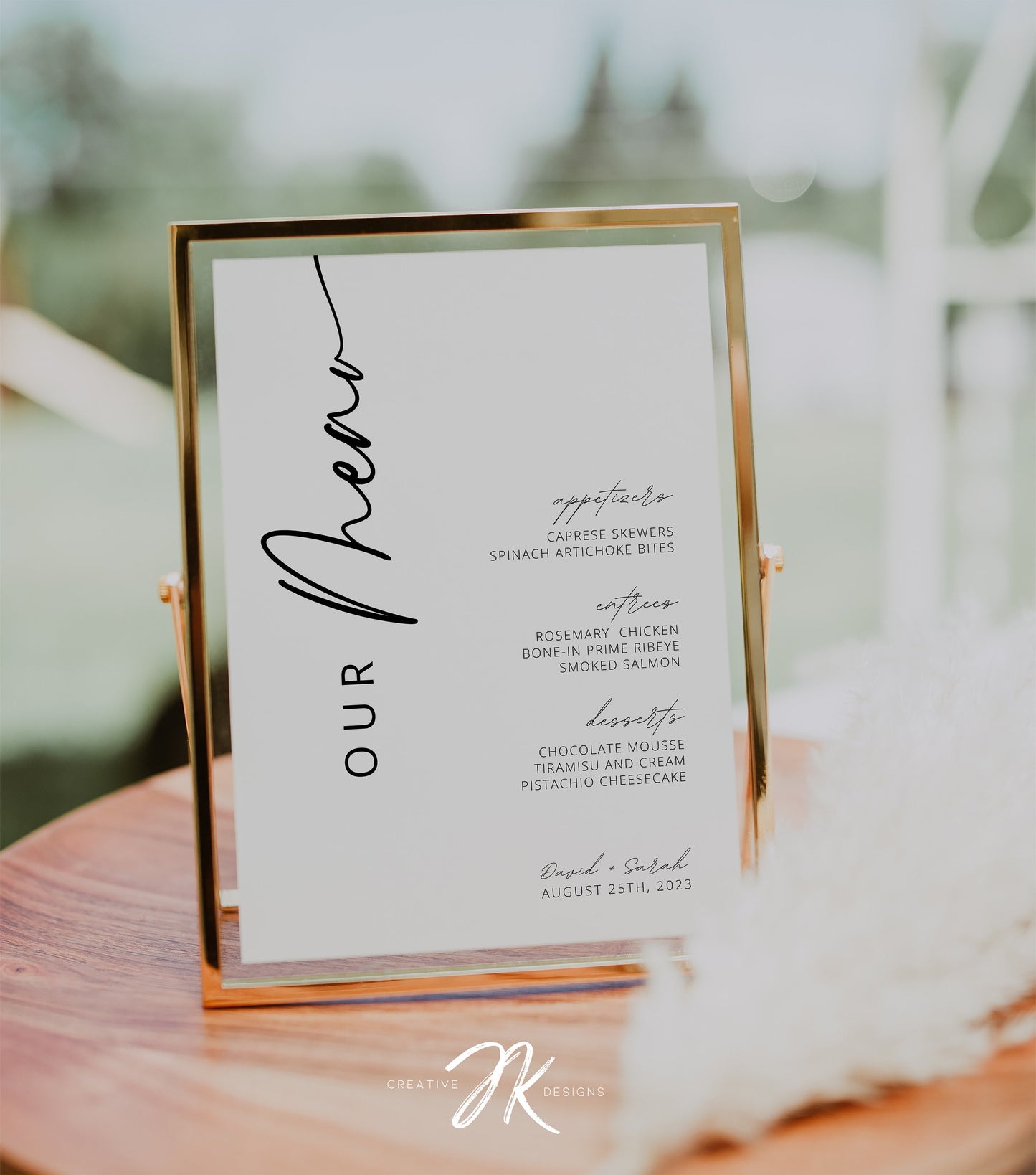 Minimalist Our Wedding Menu and Drinks Set | Modern Wedding Stationery Bundle | Editable Canva Template | Printable Reception Decor DIY Card