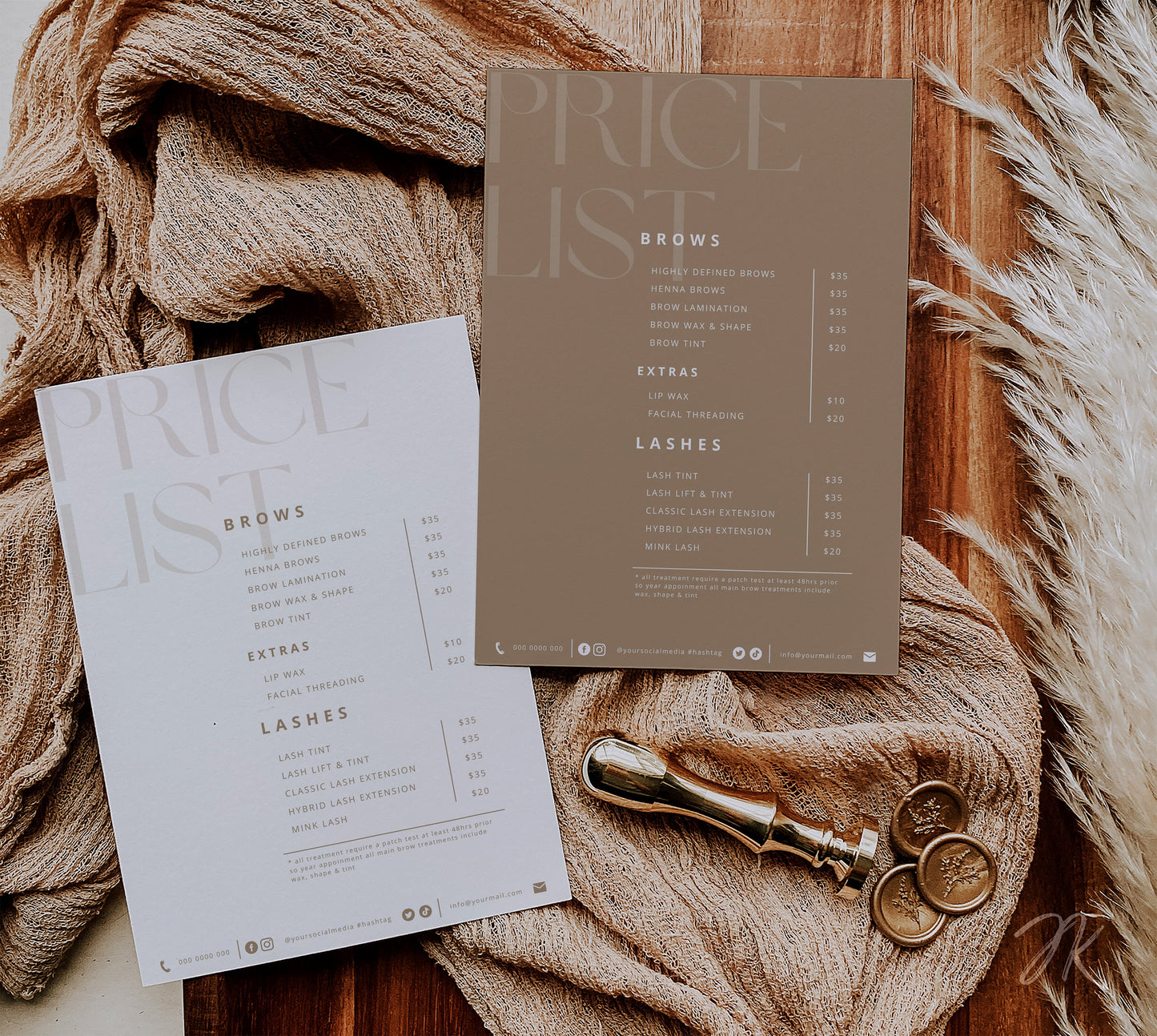 Boho Small Business Price List Template | Beauty Price List | Minimalist Printable | Salon Pricing Sheet Canva Pro Template | Size 5x7 8x10