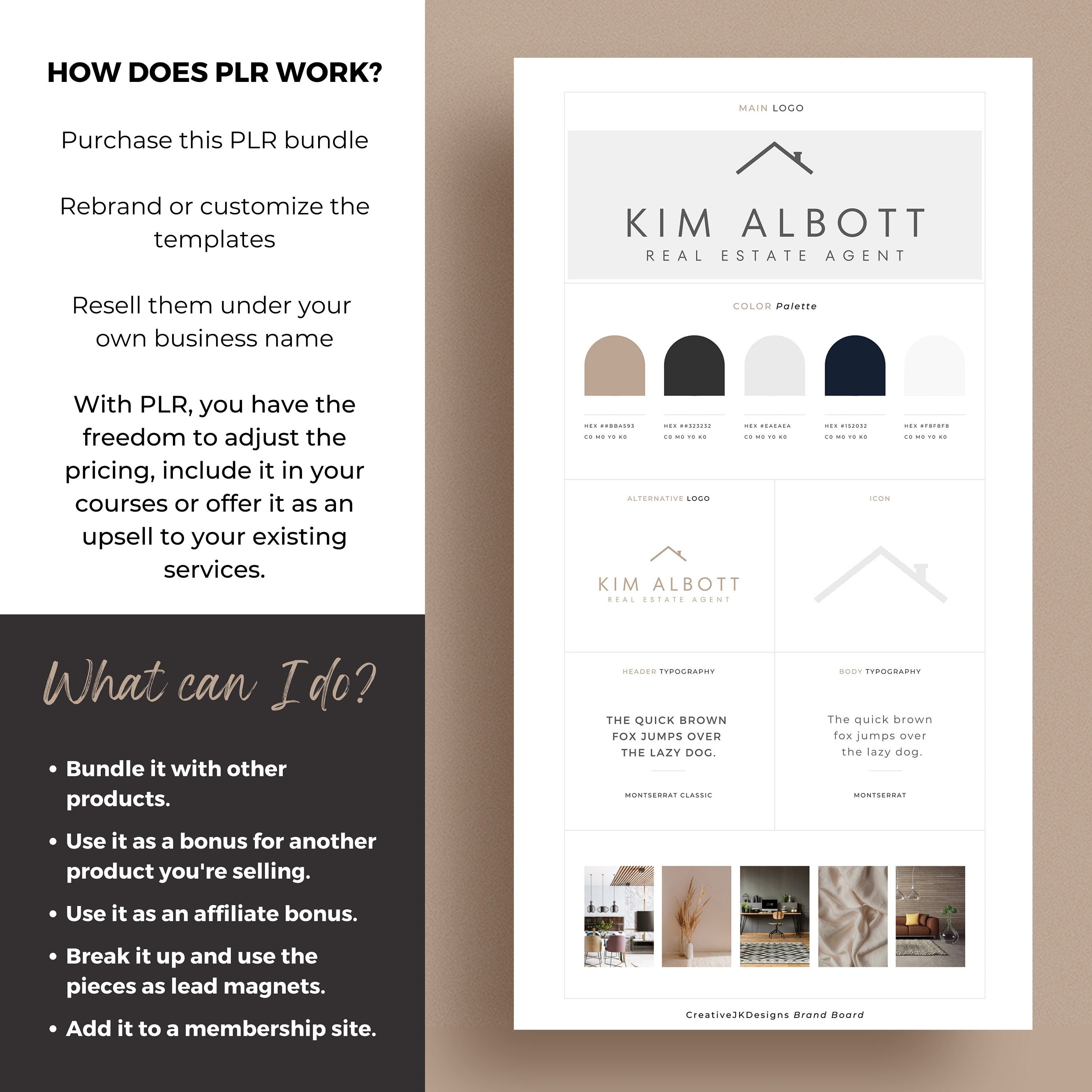 PLR Real Estate Marketing Templates: Canva Branding Bundle