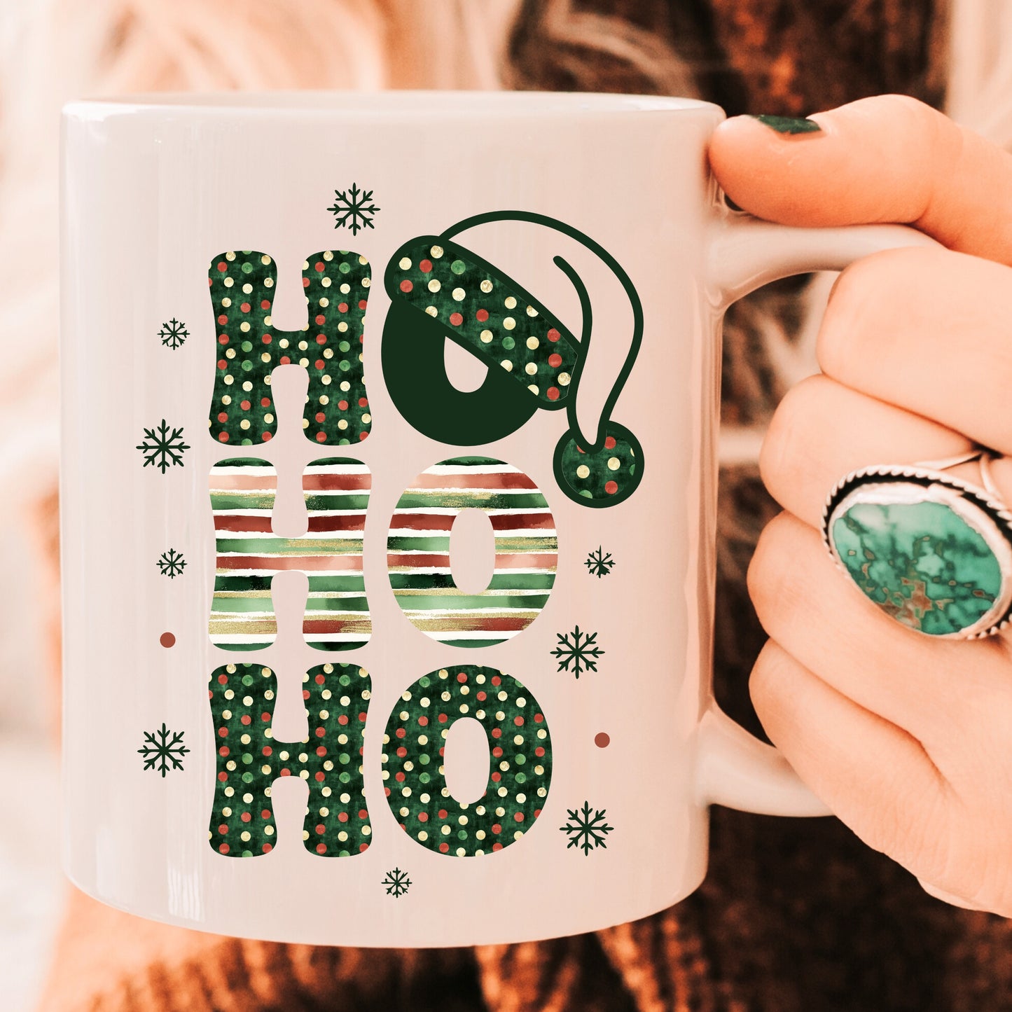 Retro Christmas Ho Ho Ho PNG Bundle | Santa Hat Holiday Typography | Christmas Shirt Sublimation | Digital Download