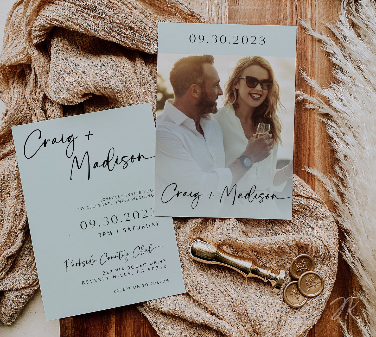 MINT Black Wedding Invite Bundle | Editable Wedding Stationery | Minimalist Beige and  White Wedding | Boho Modern Wedding | Save the Date