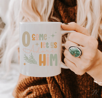 O Come Let Us Adore Him SVG PNG | Christmas Png | Christian Designs | Boho Christmas | Boho Designs | POD Commercial Use | Digital Download